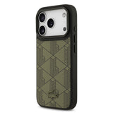 Apple iPhone 17 Pro Kılıf Lacoste Orjinal Lisanslı M-safe Şarj Özellikli Standlı PU Deri Karışık Monogram Desenli Kapak