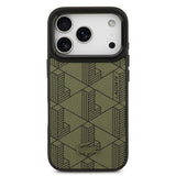 Apple iPhone 17 Pro Kılıf Lacoste Orjinal Lisanslı M-safe Şarj Özellikli Standlı PU Deri Karışık Monogram Desenli Kapak