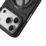 Apple iPhone 17 Pro Kılıf M-safe Şarj Özellikli 360 Derece Standlı Basit Mat Deri Desenli Youngkit Tech Leather Serisi Kapak