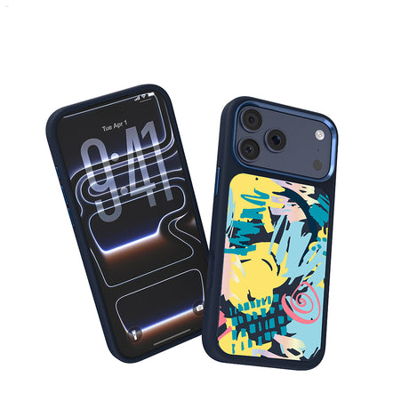 Apple iPhone 17 Pro Kılıf M-safe Şarj Özellikli 3D Baskılı Tasarım Mutural Graffiti Serisi Kapak