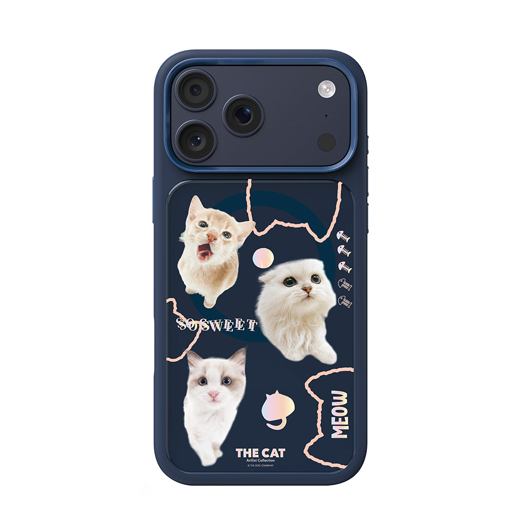 Apple iPhone 17 Pro Kılıf M-safe Şarj Özellikli 3D Baskılı Tasarım Mutural The Cat Serisi Kapak