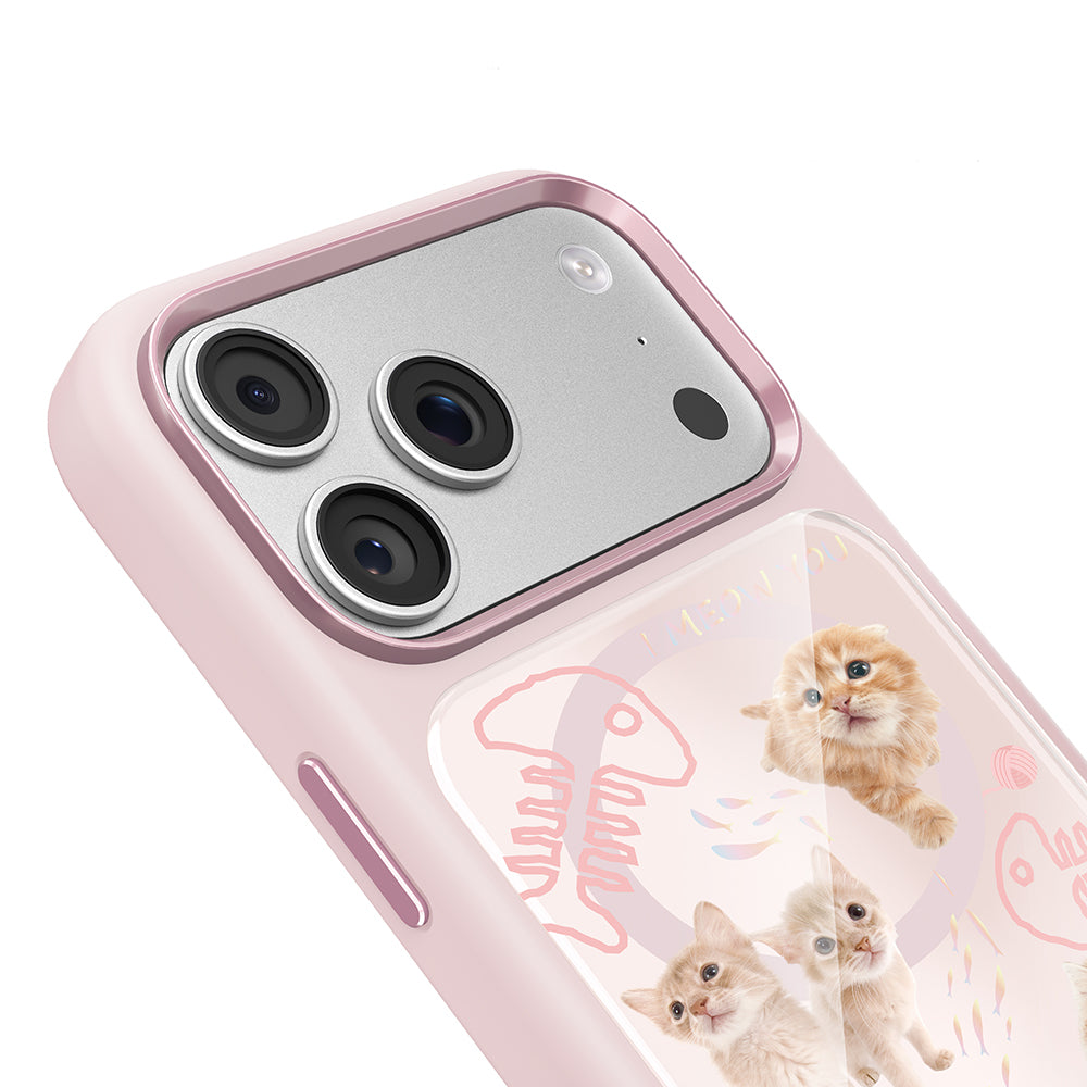 Apple iPhone 17 Pro Kılıf M-safe Şarj Özellikli 3D Baskılı Tasarım Mutural The Cat Serisi Kapak