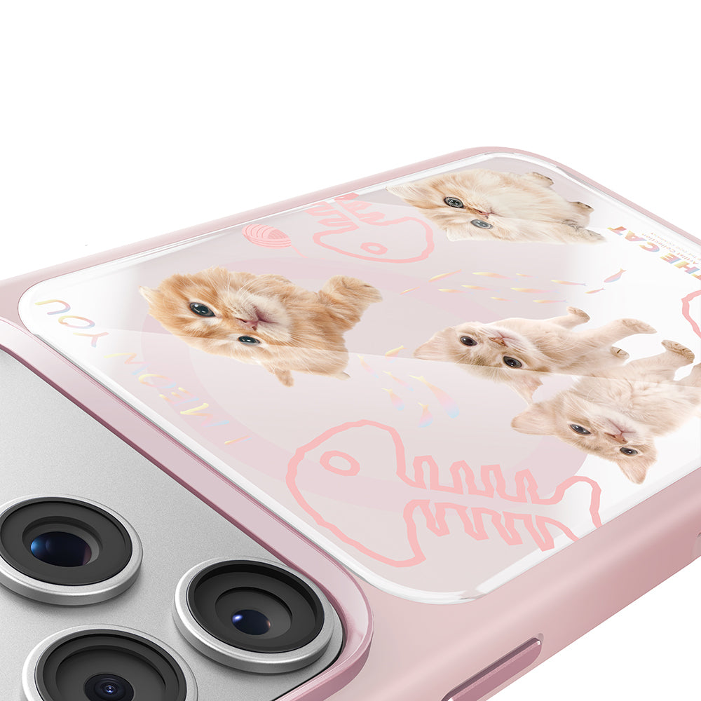 Apple iPhone 17 Pro Kılıf M-safe Şarj Özellikli 3D Baskılı Tasarım Mutural The Cat Serisi Kapak