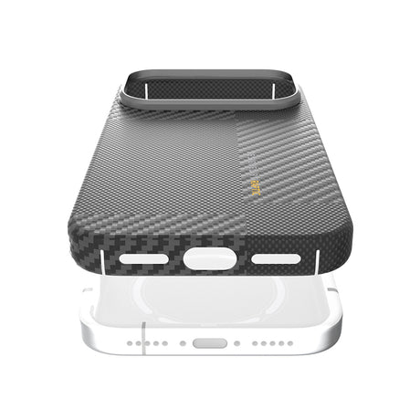 Apple iPhone 17 Pro Kılıf M-safe Şarj Özellikli 600D Metal Kamera Çerçeveli Raptic Aramid Fiber Geotik Serisi Kapak