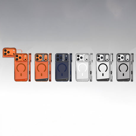 Apple iPhone 17 Pro Kılıf M-safe Şarj Özellikli Airbag Tasarımlı O-Ring Şeffaf Kajsa Trans Alüminyum Shield Serisi Kapak