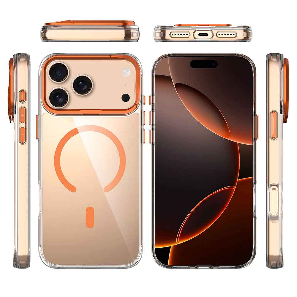 Apple iPhone 17 Pro Kılıf M-safe Şarj Özellikli Airbagli Kamera Standlı Zore Azor Kapak