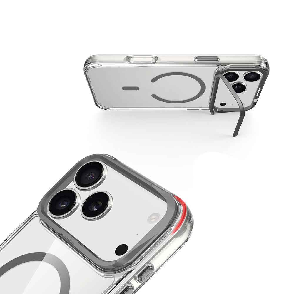 Apple iPhone 17 Pro Kılıf M-safe Şarj Özellikli Airbagli Kamera Standlı Zore Azor Kapak