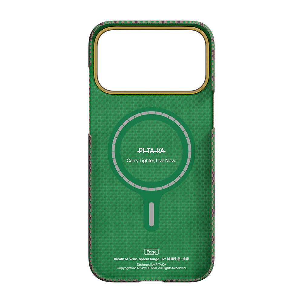 Apple iPhone 17 Pro Kılıf M-safe Şarj Özellikli Aramid Karbon Fiber Pitaka Breath of Veins Serisi Kapak