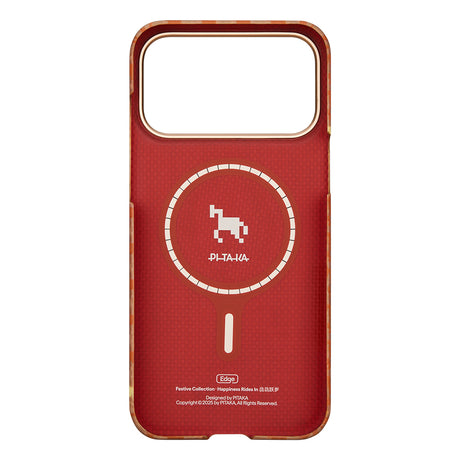Apple iPhone 17 Pro Kılıf M-safe Şarj Özellikli Aramid Karbon Fiber Pitaka Edge Serisi Happiness Rides Kapak