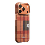Apple iPhone 17 Pro Kılıf M-safe Şarj Özellikli Aramid Karbon Fiber Pitaka Flora in Grid Serisi Kapak