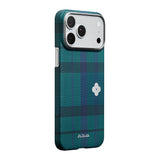 Apple iPhone 17 Pro Kılıf M-safe Şarj Özellikli Aramid Karbon Fiber Pitaka Flora in Grid Serisi Kapak