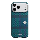 Apple iPhone 17 Pro Kılıf M-safe Şarj Özellikli Aramid Karbon Fiber Pitaka Flora in Grid Serisi Kapak