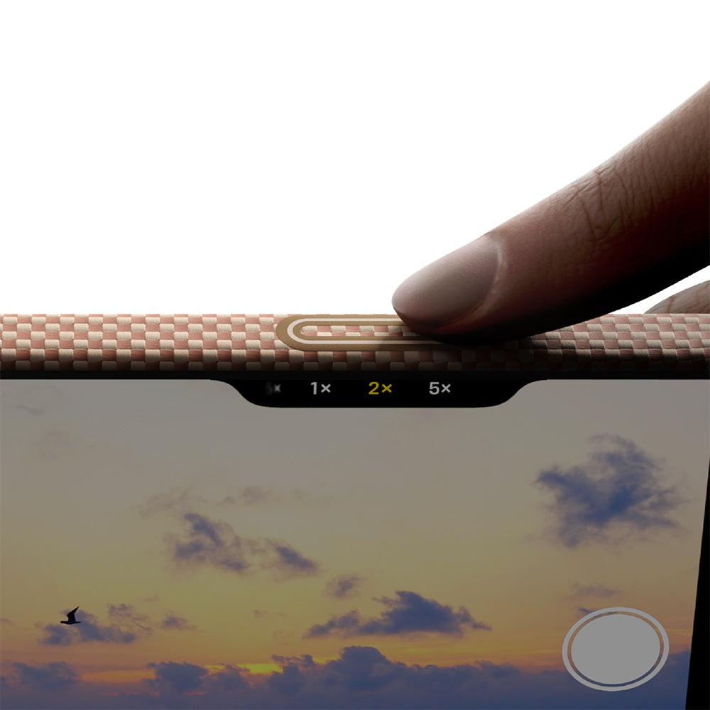 Apple iPhone 17 Pro Kılıf M-safe Şarj Özellikli Aramid Fiber Pitaka Glints of Gold Ultra Slim Serisi Kapak