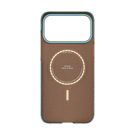 Apple iPhone 17 Pro Kılıf M-safe Şarj Özellikli Aramid Fiber Pitaka Glints of Gold Ultra Slim Serisi Kapak