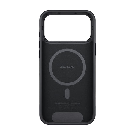 Apple iPhone 17 Pro Kılıf M-safe Şarj Özellikli Aramid Fiber Pitaka Military-Grade Classic Serisi Black-Grey Twill Kapak