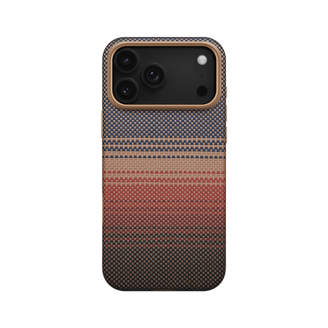 Apple iPhone 17 Pro Kılıf M-safe Şarj Özellikli Aramid Fiber Pitaka Military-Grade Sunset-Moonrise Serisi Kapak