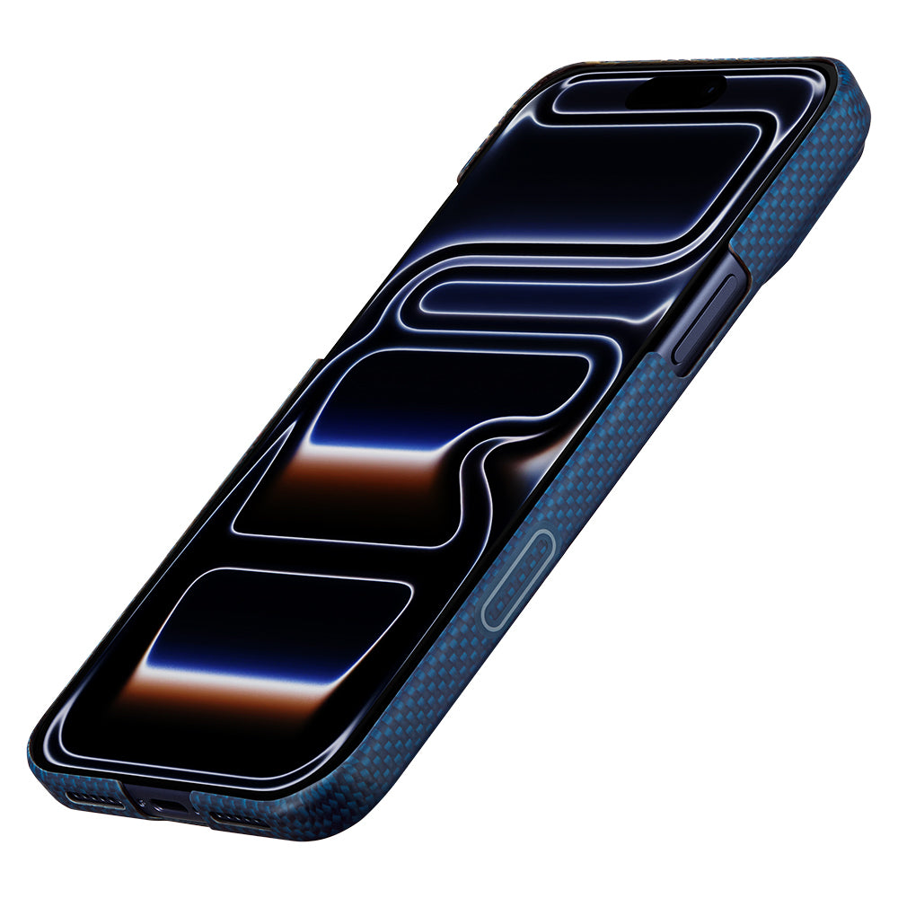 Apple iPhone 17 Pro Kılıf M-safe Şarj Özellikli Aramid Karbon Fiber Pitaka Sakura Hours Serisi Kapak