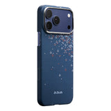 Apple iPhone 17 Pro Kılıf M-safe Şarj Özellikli Aramid Karbon Fiber Pitaka Sakura Hours Serisi Kapak