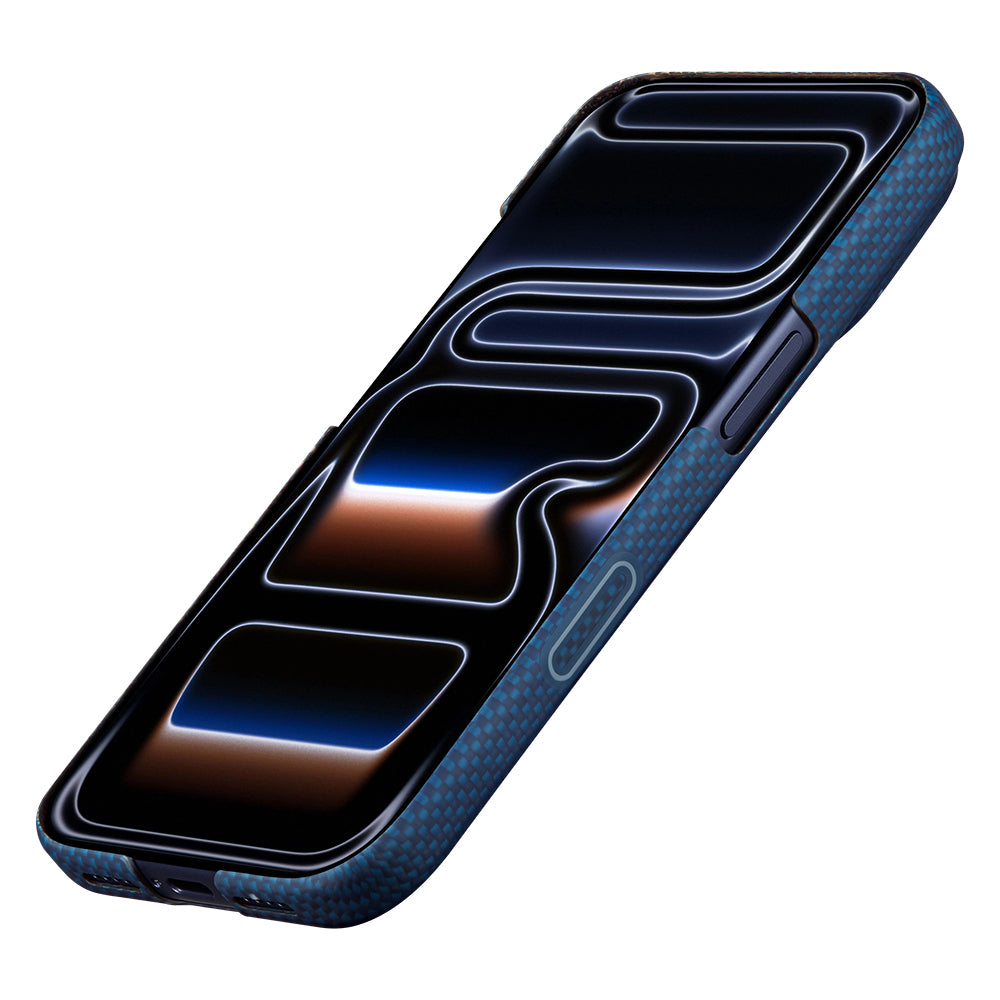 Apple iPhone 17 Pro Kılıf M-safe Şarj Özellikli Aramid Karbon Fiber Pitaka Sakura Hours Serisi Kapak