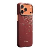 Apple iPhone 17 Pro Kılıf M-safe Şarj Özellikli Aramid Karbon Fiber Pitaka Sakura Hours Serisi Kapak