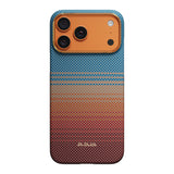 Apple iPhone 17 Pro Kılıf M-safe Şarj Özellikli Aramid Karbon Fiber Pitaka Sunset 2.0 California Dream Serisi Kapak