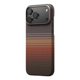 Apple iPhone 17 Pro Kılıf M-safe Şarj Özellikli Aramid Fiber Pitaka Tactile Woven Sunset-Moonrise Serisi Kapak