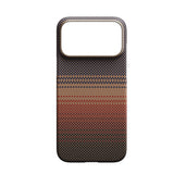 Apple iPhone 17 Pro Kılıf M-safe Şarj Özellikli Aramid Fiber Pitaka Tactile Woven Sunset-Moonrise Serisi Kapak