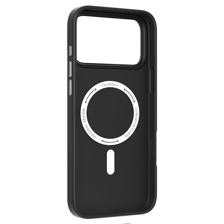 Apple iPhone 17 Pro Kılıf M-safe Şarj Özellikli Basit Mat Deri Desenli Youngkit Tech Fashion Serisi Kapak