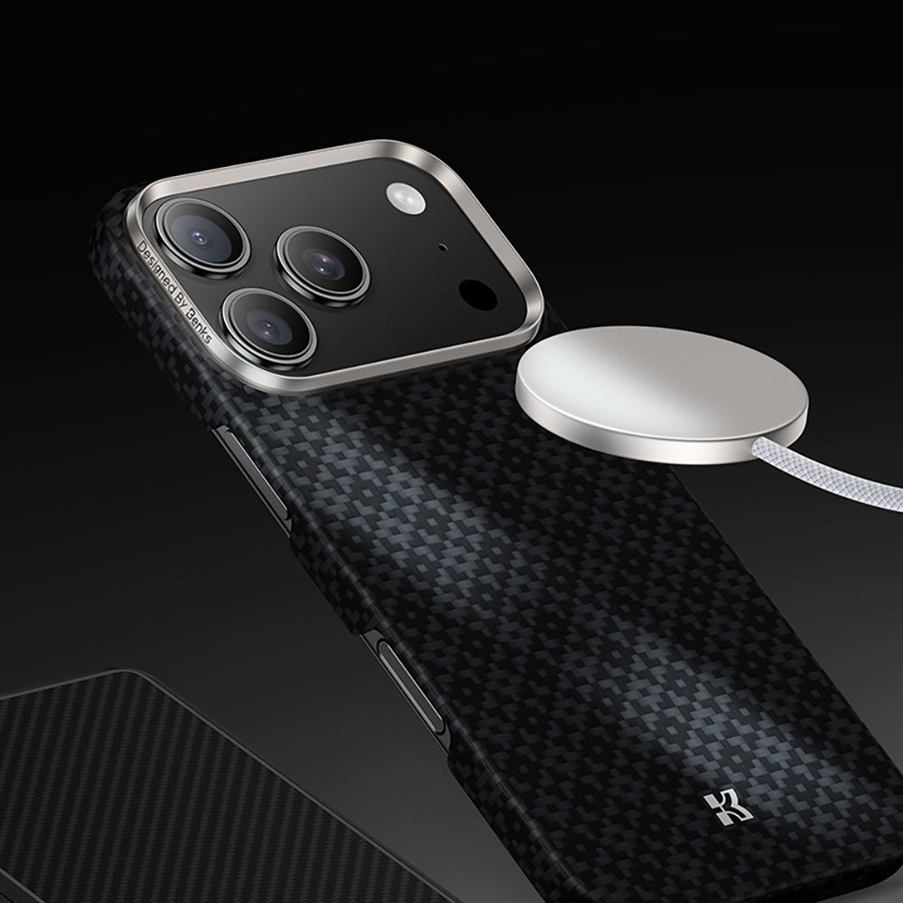 Apple iPhone 17 Pro Kılıf M-Safe Şarj Özellikli Benks ArmorAir ArmorGrid Serisi Kevlar Kapak
