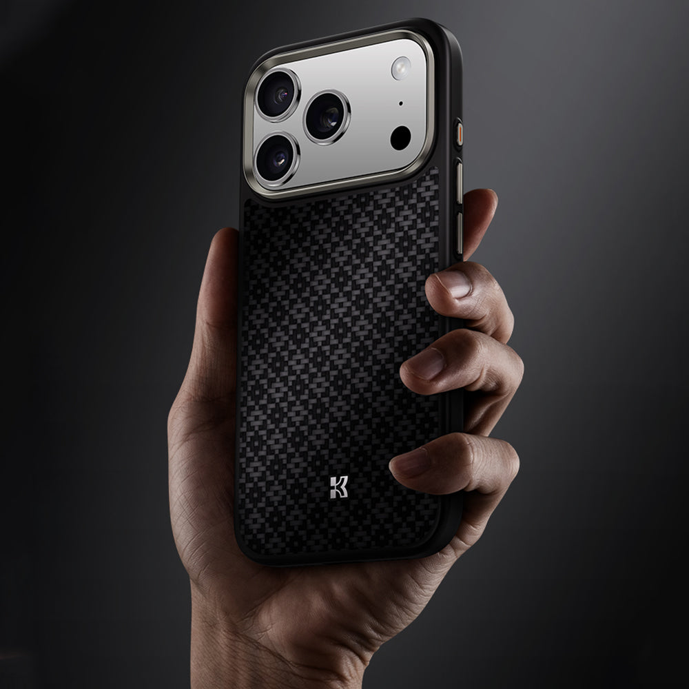 Apple iPhone 17 Pro Kılıf M-Safe Şarj Özellikli Benks ArmorPro ArmorGrid Serisi Kevlar Kapak