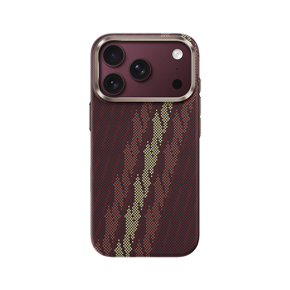 Apple iPhone 17 Pro Kılıf M-Safe Şarj Özellikli Benks Haven Air 2.0 Rouge Serisi Kevlar Karbon Kapak