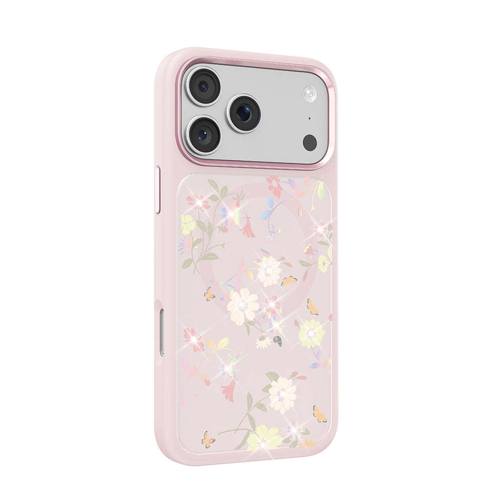 Apple iPhone 17 Pro Kılıf M-safe Şarj Özellikli Çiçek Tasarımlı Mutural Flower Serisi Kapak