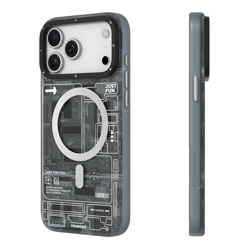Apple iPhone 17 Pro Kılıf M-safe Şarj Özellikli Kamera Denetim Butonlu Youngkit Technology Serisi Kapak