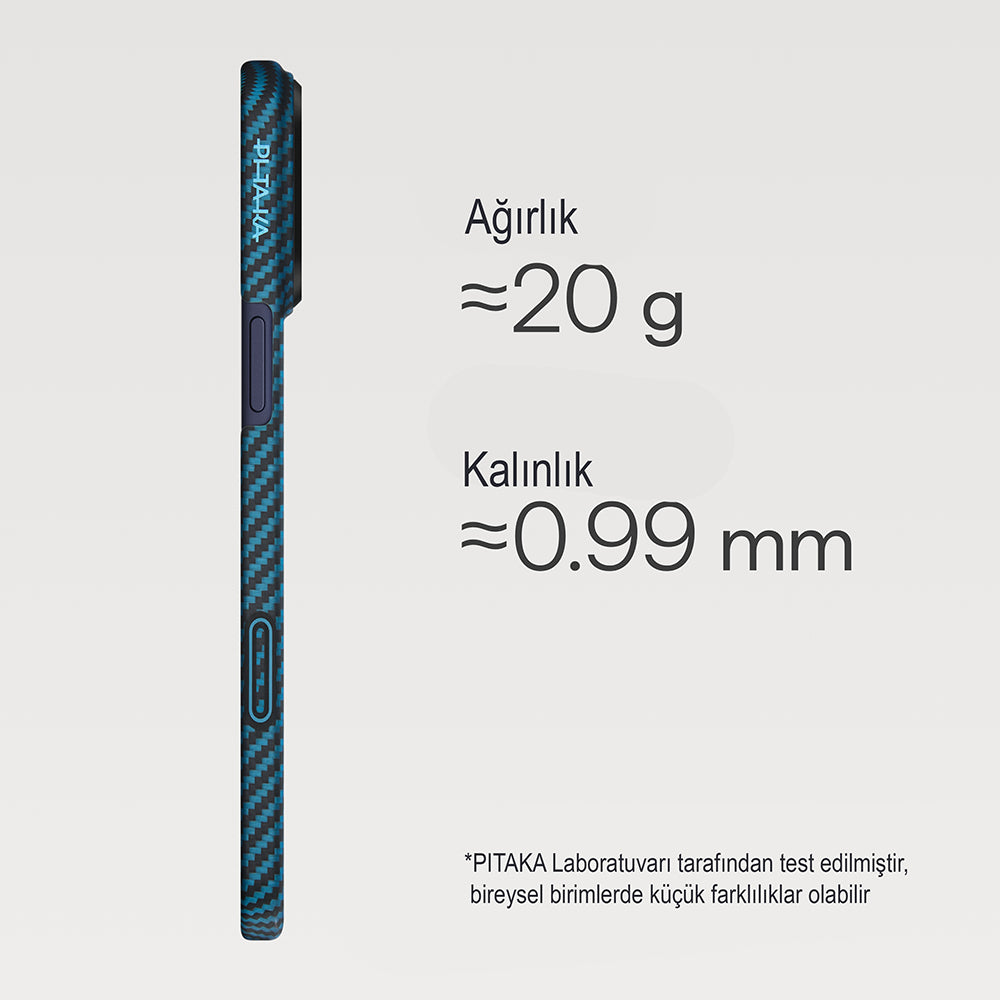 Apple iPhone 17 Pro Kılıf M-Safe Şarj Özellikli Kamera Kontrol Butonlu Aramid Fiber Pitaka Ultra-Slim Kapak