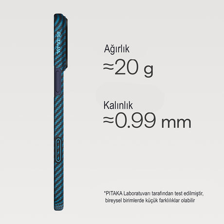 Apple iPhone 17 Pro Kılıf M-Safe Şarj Özellikli Kamera Kontrol Butonlu Aramid Fiber Pitaka Ultra-Slim Kapak