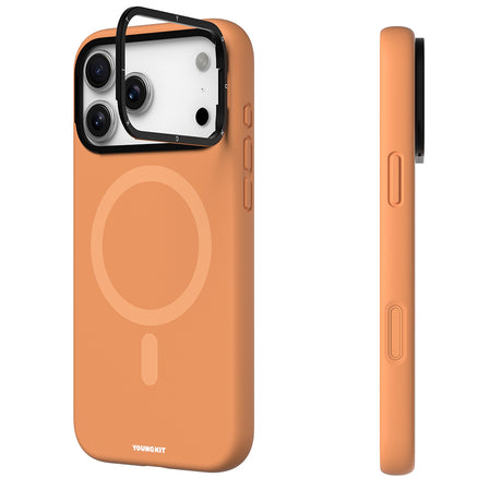 Apple iPhone 17 Pro Kılıf M-Safe Şarj Özellikli Kamera Standlı Youngkit Gel Cream Serisi Kapak
