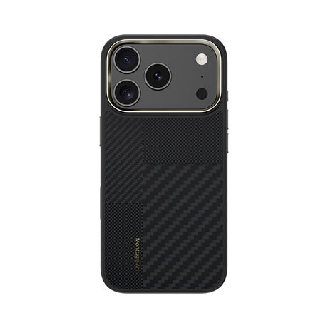 Apple iPhone 17 Pro Kılıf M-safe Şarj Özellikli Karbon Fiber Benks Montage Hybrid ArmorPro Kevlar Kapak
