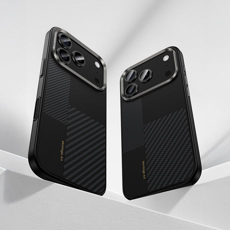 Apple iPhone 17 Pro Kılıf M-safe Şarj Özellikli Karbon Fiber Benks Montage Hybrid ArmorPro Kevlar Kapak