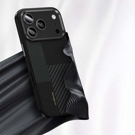 Apple iPhone 17 Pro Kılıf M-safe Şarj Özellikli Karbon Fiber Benks Montage Hybrid ArmorPro Kevlar Kapak