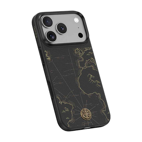 Apple iPhone 17 Pro Kılıf M-safe Şarj Özellikli Karbon Fiber Tasarımlı Benks ArmorEdge Air Navigator Kevlar Kapak