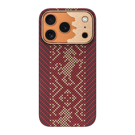 Apple iPhone 17 Pro Kılıf M-safe Şarj Özellikli Karbon Fiber Tasarımlı Benks Knight ArmorAir Kevlar Kapak
