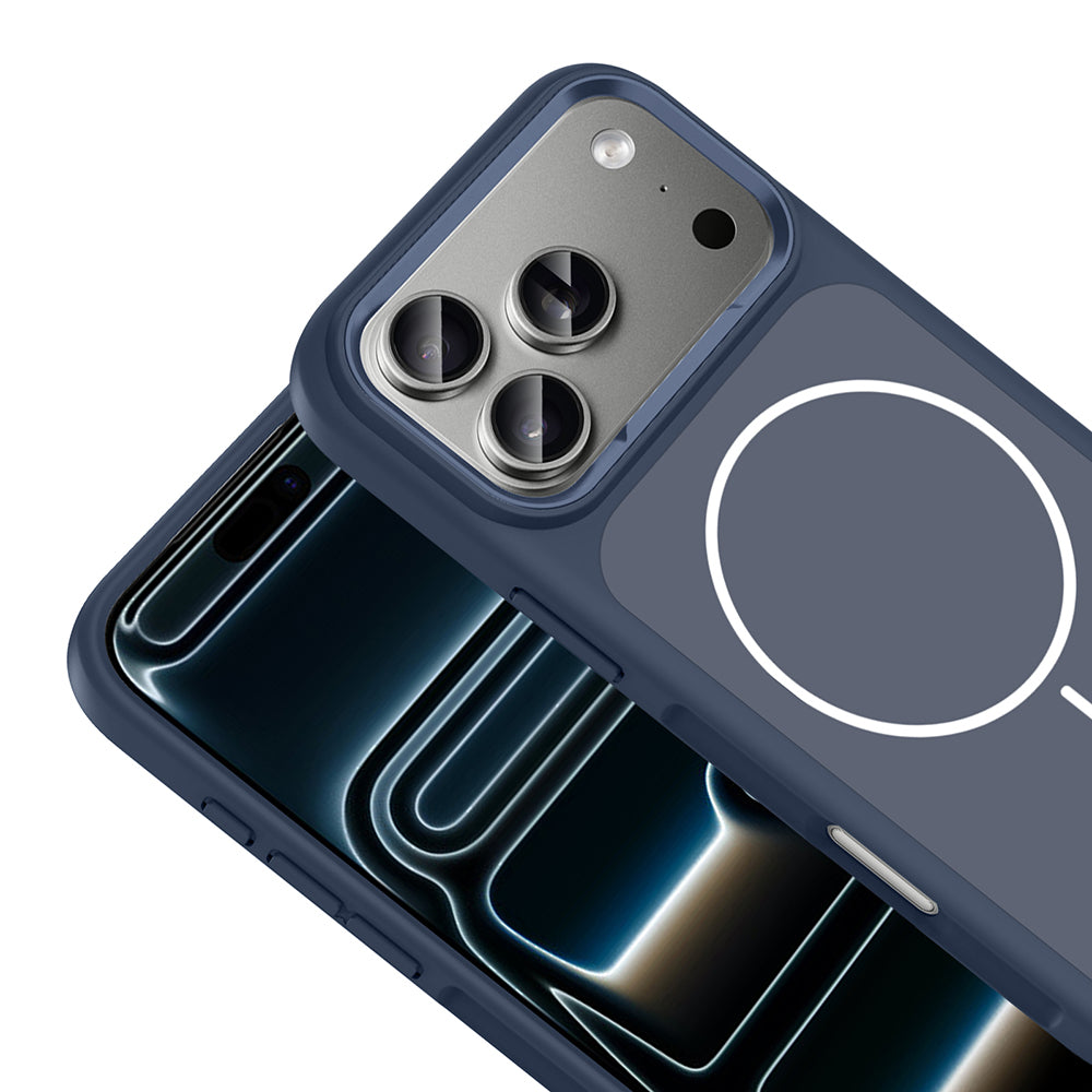 Apple iPhone 17 Pro Kılıf M-Safe Şarj Özellikli Metal Kamera Çerçeveli Zore Sanremo Silikon Kapak