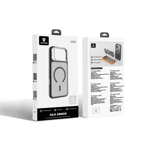 Apple iPhone 17 Pro Kılıf M-safe Şarj Özellikli Metal Kamera Standlı Lenyes CK226 PC Kapak