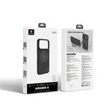 Apple iPhone 17 Pro Kılıf M-safe Şarj Özellikli Metal Standlı Lenyes CK225 Kevlar Kapak
