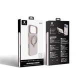 Apple iPhone 17 Pro Kılıf M-safe Şarj Özellikli Metal Standlı Sıvı Silikon Lenyes CK223 Kapak
