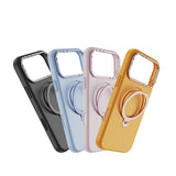 Apple iPhone 17 Pro Kılıf M-safe Şarj Özellikli Metal Standlı Sıvı Silikon Lenyes CK223 Kapak