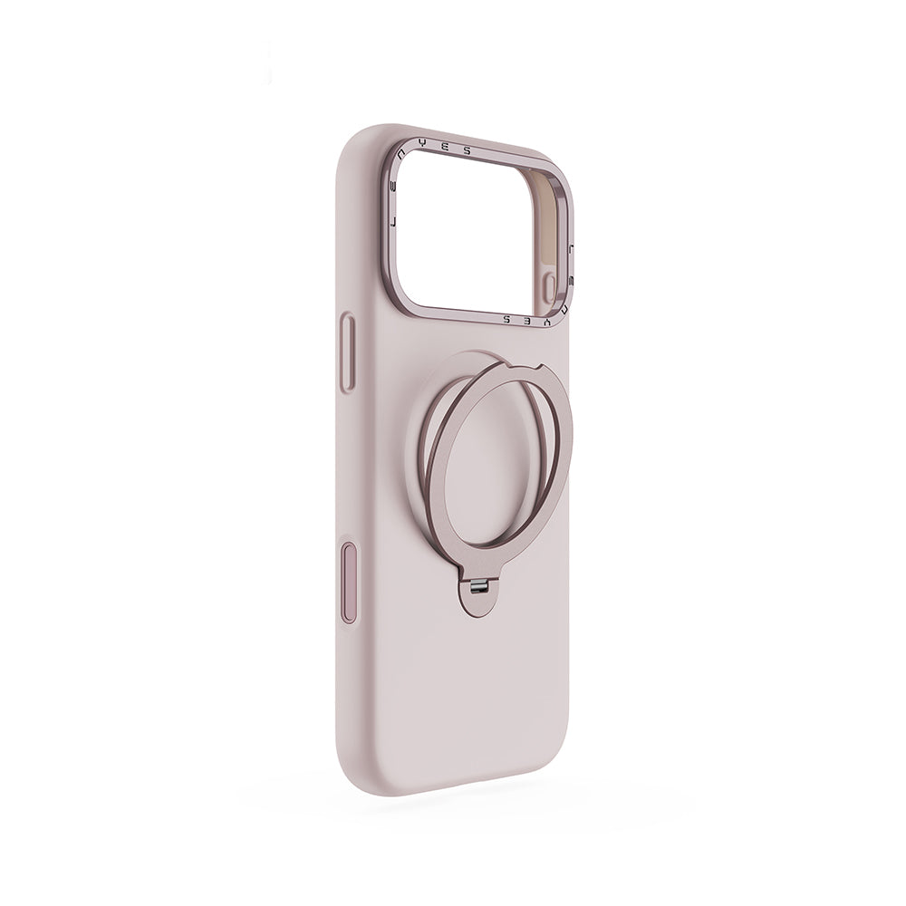 Apple iPhone 17 Pro Kılıf M-safe Şarj Özellikli Metal Standlı Sıvı Silikon Lenyes CK223 Kapak