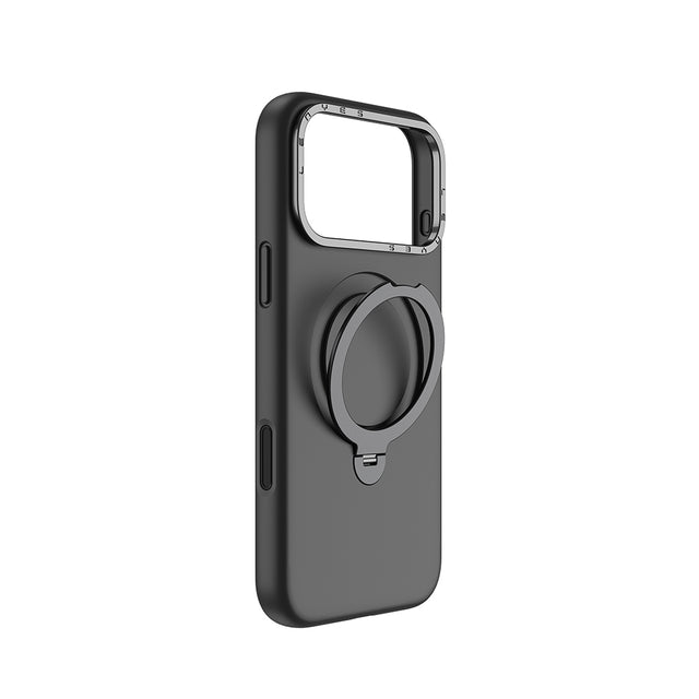 Apple iPhone 17 Pro Kılıf M-safe Şarj Özellikli Metal Standlı Sıvı Silikon Lenyes CK223 Kapak