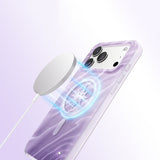 Apple iPhone 17 Pro Kılıf M-Safe Şarj Özellikli Orjinal Swarovski Taşlı Zore Paris Rovix Sert PC Kapak