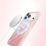 Apple iPhone 17 Pro Kılıf M-Safe Şarj Özellikli Orjinal Swarovski Taşlı Zore Paris Rovix Sert PC Kapak